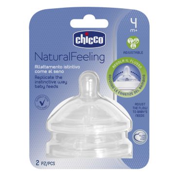   Chicco NaturalFeeling 2 db-os kétsebesség etetőcumi 4 hó 