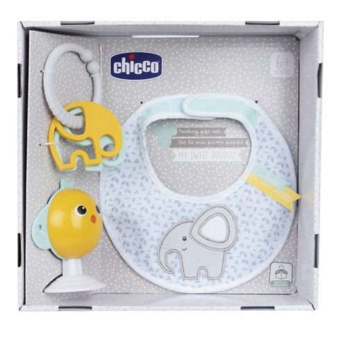 Chicco  Feeding gift set - Étkezéshez ajándékszett előke-etetőszékjáték-rágóka