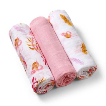   BabyOno textilpelenka színes 3db bambusz halványrózsaszín 397/07