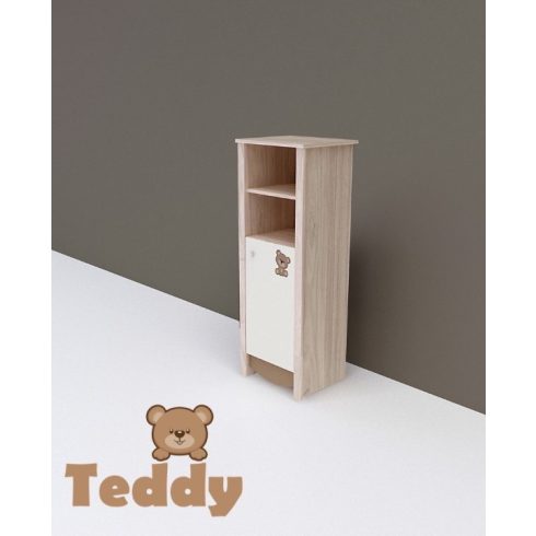 Todi Teddy keskeny nyitott polcos + 1 ajtós szekrény (140 cm magas)