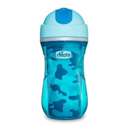 Chicco Sport Cup hőtartós csöpögésmentes szilikon szívószálas kulacs 14m+ 266 ml Kék CH00699120