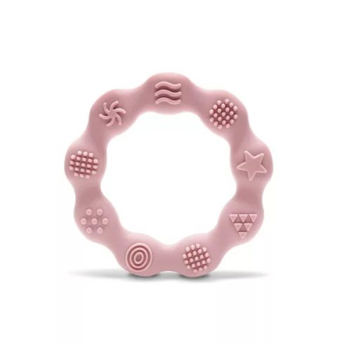  Lorelli Természetes szilikon rágóka karika - Deep Pink