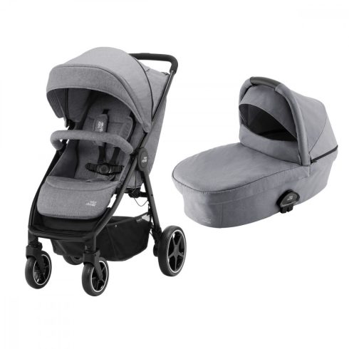 Britax Römer B-Agile M sport babakocsi - Elephant Grey+Smile III mózeskosár - Frost Grey